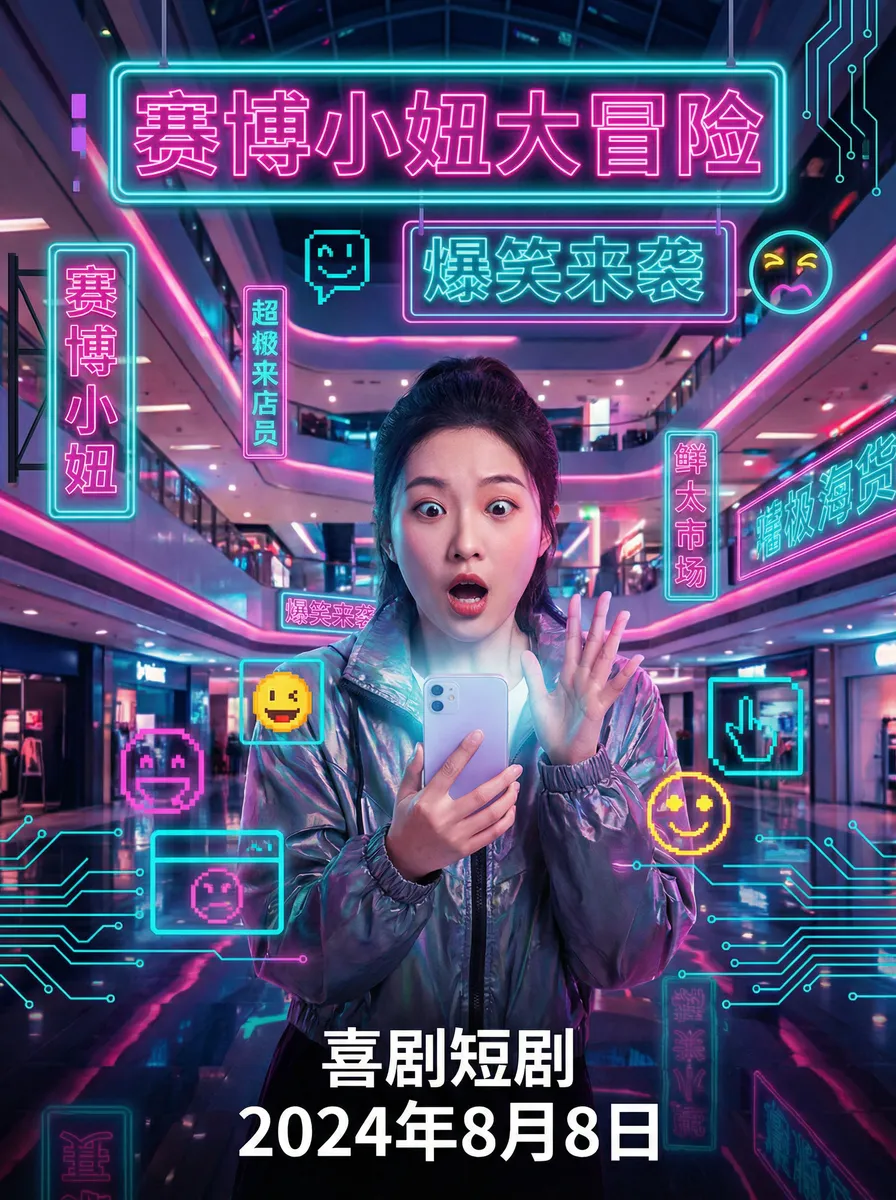老奶奶BGMBB 搞笑喜剧短剧 - 赛博小妞大冒险海报